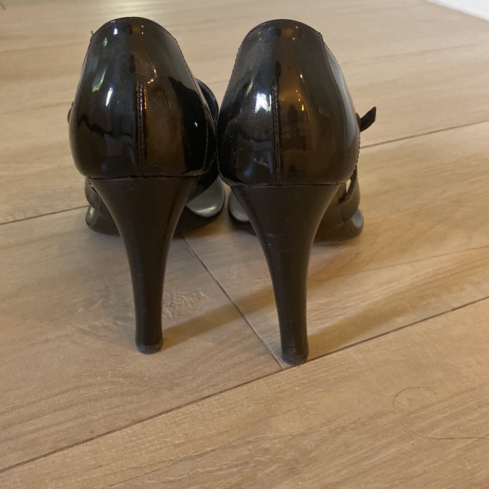 Gucci high heel horse-bit black patent sandal - Picture 4 of 12
